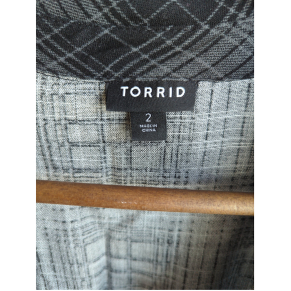 Torrid Fit And Flare Slub Button-Front Top Womens Sz 2 Fairy Y2K Dark Academia - Picture 5 of 12